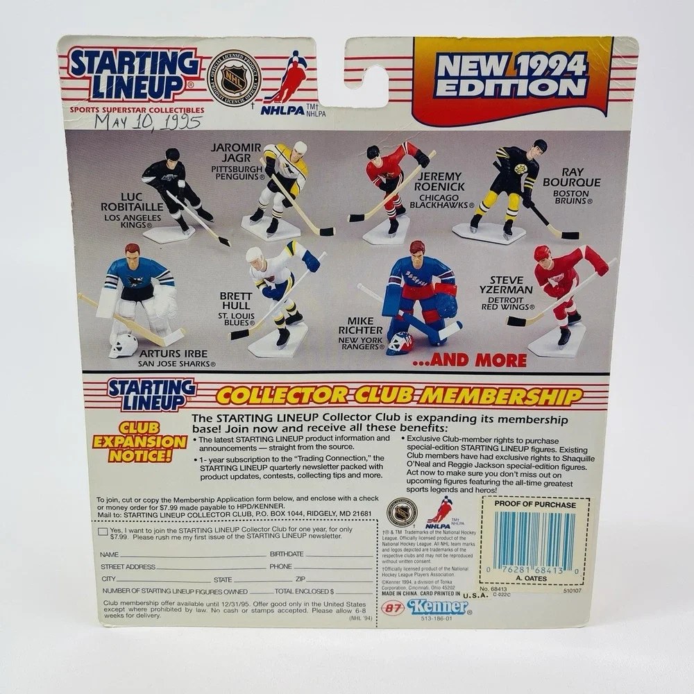 1994 Kenner Starting Lineup Adam Oates Boston Bruins Hockey Figure Card Sealed